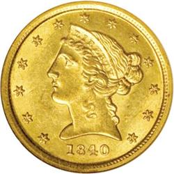 1840-O $5 Narrow Mill MS63 NGC