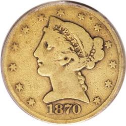 1870-CC $5 AG3 PCGS