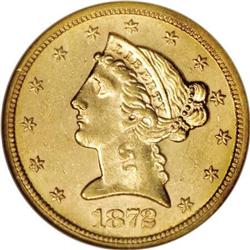 1872-S $5 MS61 NGC