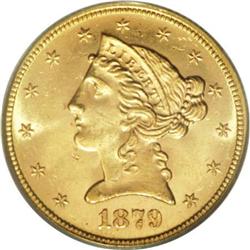 1879 $5 MS64 PCGS