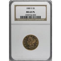 1880-S $5 MS63 Prooflike NGC