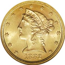 1882 $5 MS65 NGC