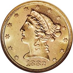 1882 $5 MS63 Prooflike NGC