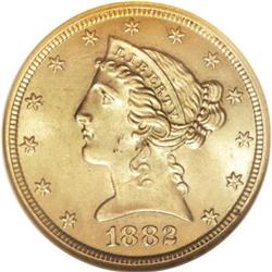1882-CC $5 MS63 NGC