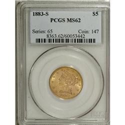 1883-S $5 MS62 PCGS