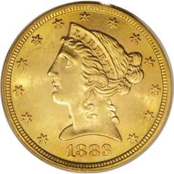 1883-S $5 MS64 PCGS