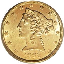 1888-S $5 MS63 PCGS