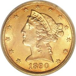 1890-CC $5 MS63 PCGS