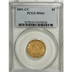 1891-CC $5 MS61 PCGS