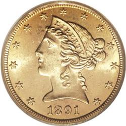 1891-CC $5 MS63 PCGS