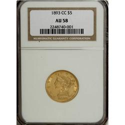 1893-CC $5 AU58 NGC