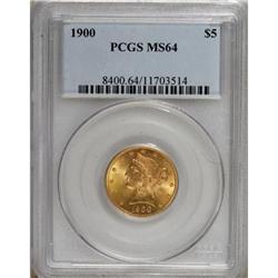 1900 $5 MS64 PCGS