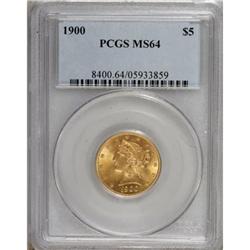 1900 $5 MS64 PCGS