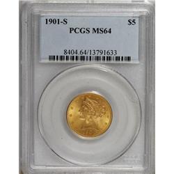 1901-S $5 MS64 PCGS