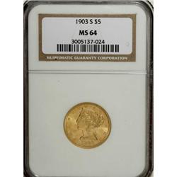 1903-S $5 MS64 NGC
