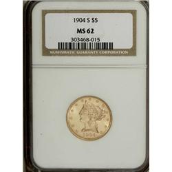 1904-S $5 MS62 NGC