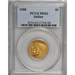 1908 $5 MS62 PCGS