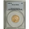 Image 1 : 1909-D $5 MS62 PCGS