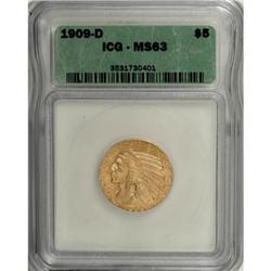 1909-D $5 MS63 ICG