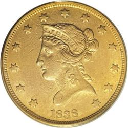 1838 $10 XF40 PCGS