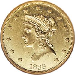 1838 $10 AU55 NGC