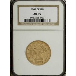 1847-O $10 AU55 NGC