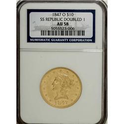 1847-O $10 AU58 NGC