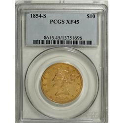 1854-S $10 XF45 PCGS