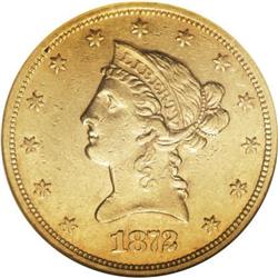 1872-S $10 AU55 NGC