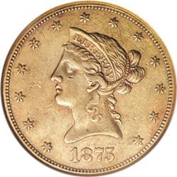 1875-CC $10 AU55 NGC