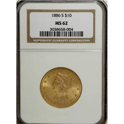1886-S $10 MS62 NGC