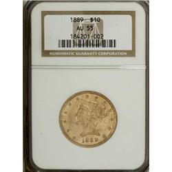 1889 $10 AU55 NGC