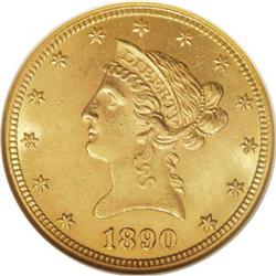 1890-CC $10 MS62 NGC
