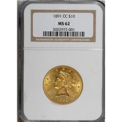 1891-CC $10 MS62 NGC