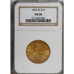 1892-CC $10 AU58 NGC