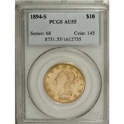 1894-S $10 AU55 PCGS