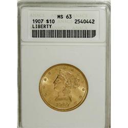 1907 $10 MS63 ANACS