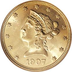 1907-D $10 MS64 NGC