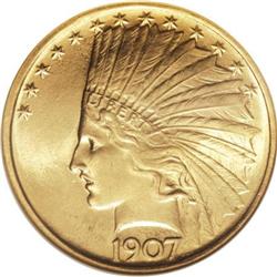 1907 $10 No Periods MS64 NGC