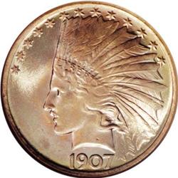 1907 $10 No Periods MS66 NGC