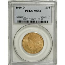 1910-D $10 MS63 PCGS