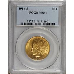 1914-S $10 MS61 PCGS