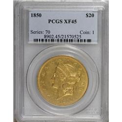 1850 $20 XF45 PCGS