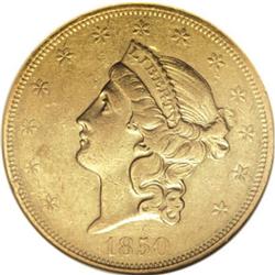 1850 $20 AU50 NGC