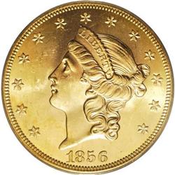 1856-S $20 Full Serif, Right S MS63 PCGS