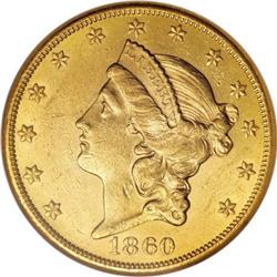 1860-S $20 AU58 NGC