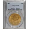 Image 1 : 1861 $20 AU58 PCGS