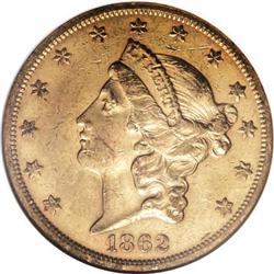 1862-S $20 AU55 NGC