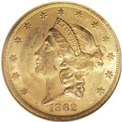 1862-S $20 AU58 NGC