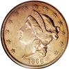 1866-S $20 No Motto AU55 NGC